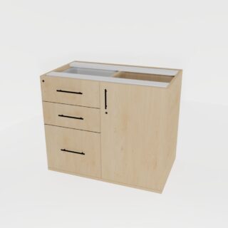 Pedenza, 1 Hinge Door, 2 Drawer, 1 Filer