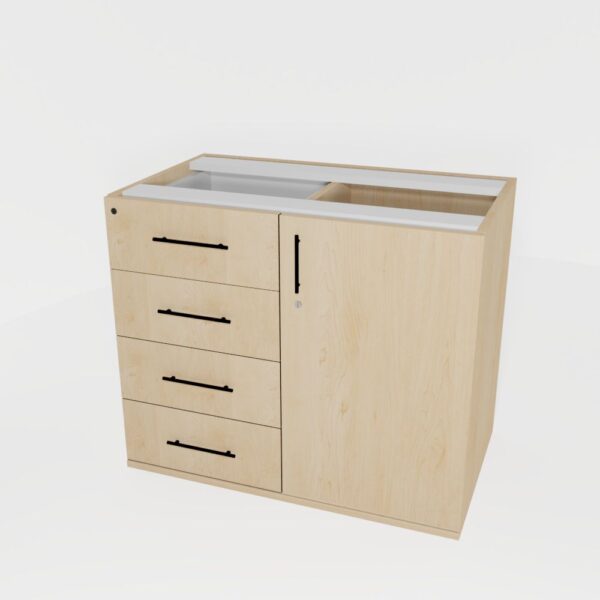 Pedenza, 1 Hinge Door, 4 Drawer