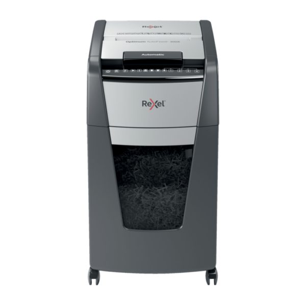 Rexel Optimum AutoFeed+ 300X Automatic Cross Cut Paper Shredder P4