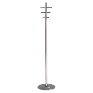 Chrome Coat and Hat Tree With 6 Chrome Hooks