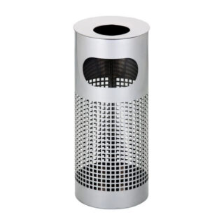 Stainless Steel Standing Ashtray Litter Bin Square Punch