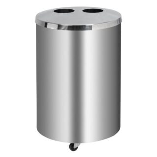Recycling Bin 2-Division Stainless Steel Recycle Bin With Internal 2 Way Plastic Liners